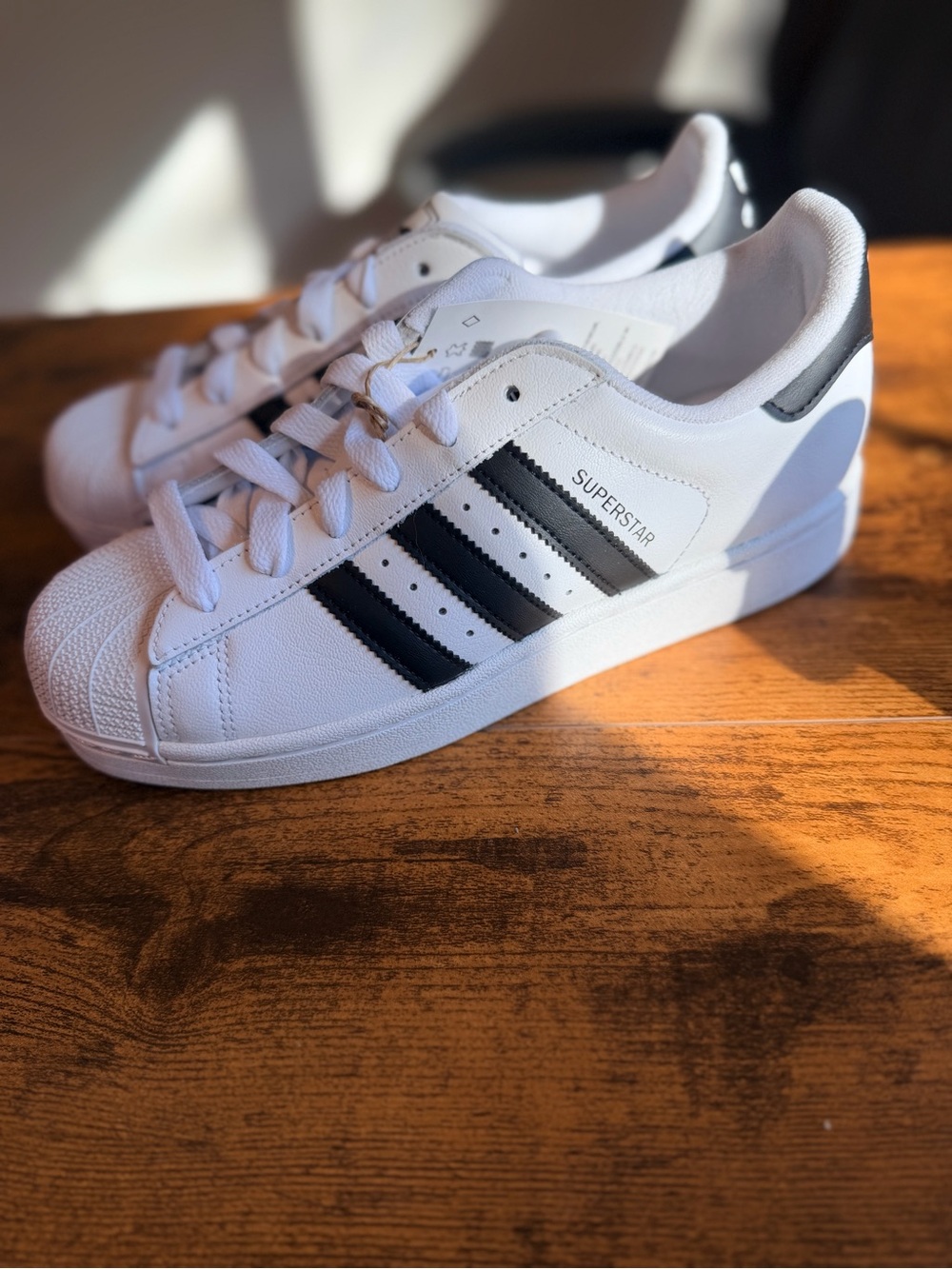 Adidas Superstar White Sneakers with Black Stripes 6.5Y/7.5W
